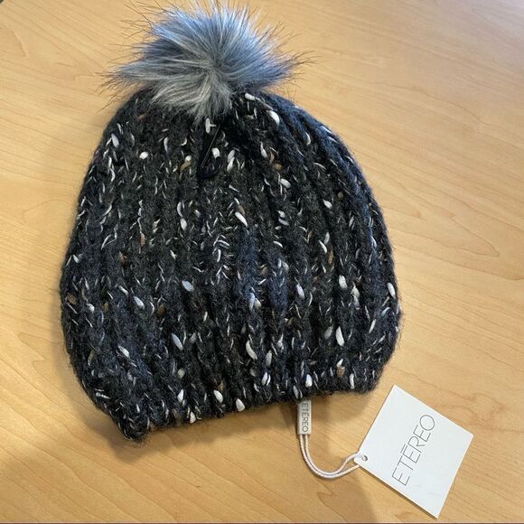 Etereo- Cable Mixed Pom Pom Knit Toque - Picture 2 of 6
